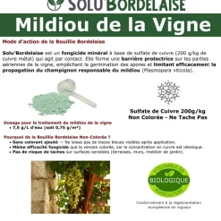 TOUT POUR LES NUISIBLES - Solu'bordelaise - 1 kg de bouillie bordelaise - mildiou de la vigne - utilisable agriculture biologique