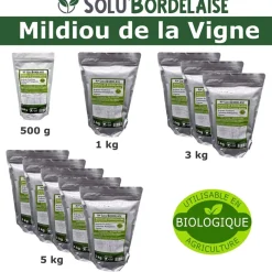 TOUT POUR LES NUISIBLES - Solu'bordelaise - 1 kg de bouillie bordelaise - mildiou de la vigne - utilisable agriculture biologique