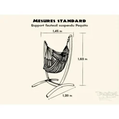 TROPICAL INFLUENCES - Hamac chaise azur xxl + support paquito