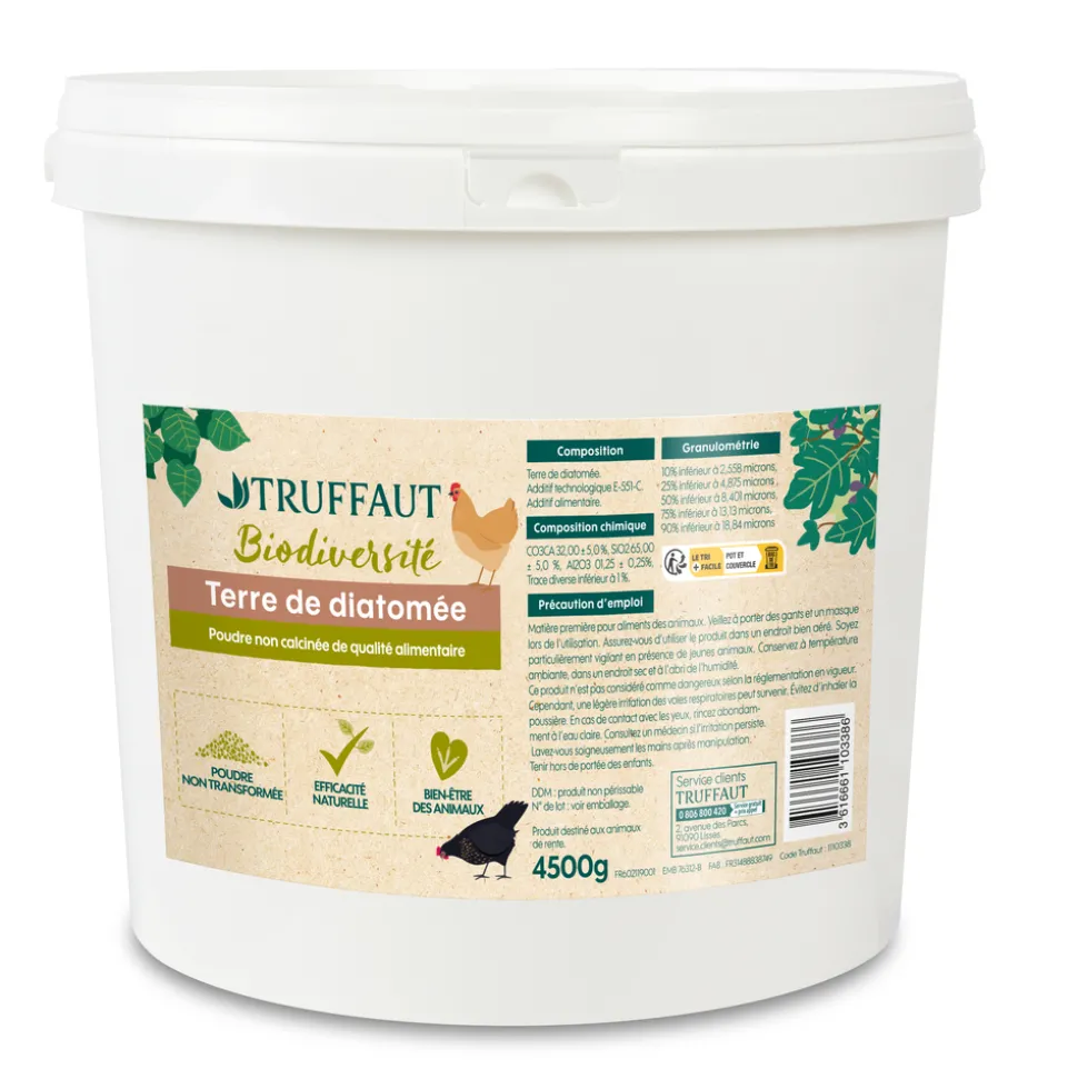 TRUFFAUT BIODIVERSITÉ - Terre de diatomée, en poudre non calcinée - 4500g