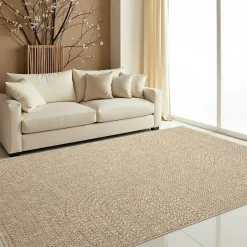 UNAMOURDETAPIS - Tapis extérieur intérieur 240x340 lyn13 reza aspect jute motif arc-en-ciel ton sur ton