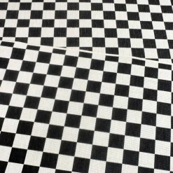 UNAMOURDETAPIS - Tapis extérieur, kilim reversible 160x230 motif damier a reversible noir et blanc
