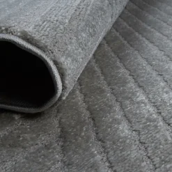 UNAMOURDETAPIS - Tapis rond d'entrée ø160cm lyn9 d gris, tapis rond ton sur ton moderne