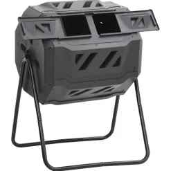 VIDAXL - Bac à compost de jardin noir 73x64x95 cm 160 l