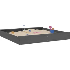 VIDAXL - Bac à sable avec sièges gris carré bois de pin massif