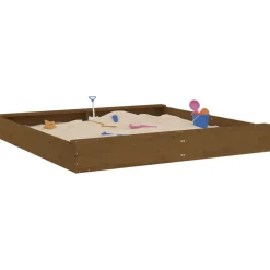 VIDAXL - Bac à sable avec sièges marron miel carré bois de pin massif