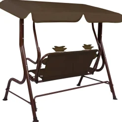 VIDAXL - Balancelle pour enfants marron 115x75x110 cm tissu