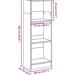 VIDAXL - Bibliothèque chêne sonoma 40x24x109 cm bois d'ingénierie