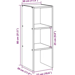 VIDAXL - Bibliothèque empilable chêne noir 30x30x80 cm bois d'ingénierie
