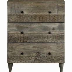VIDAXL - Buffet gris clair 60x33,5x75 cm bois de manguier massif