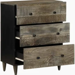 VIDAXL - Buffet gris clair 60x33,5x75 cm bois de manguier massif