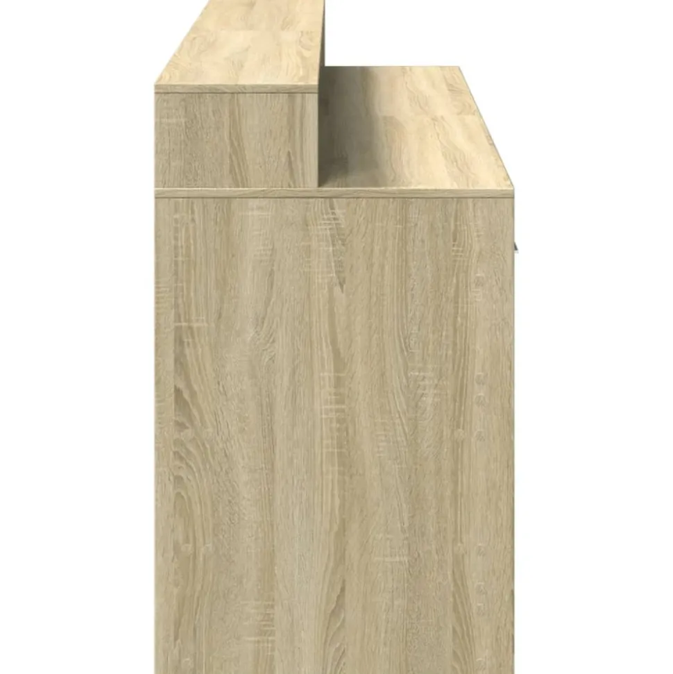 VIDAXL - Bureau avec lumières led chêne sonoma bois d'ingénierie