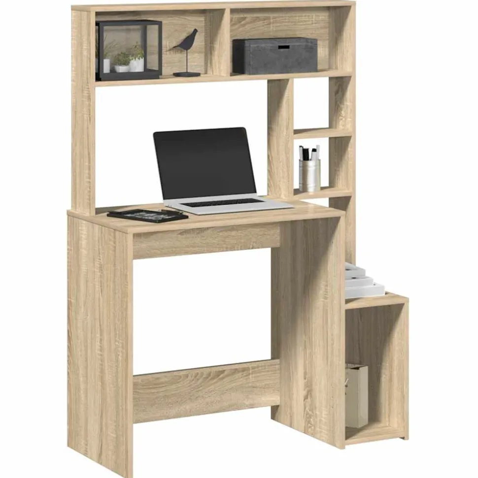 VIDAXL - Bureau avec étagères chêne sonoma 100x45x140 cm