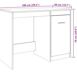 VIDAXL - Bureau chêne artisanal 100x50x76 cm bois d'ingénierie