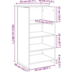 VIDAXL - Bureau de réception chêne fumé 55x50x103,5 cm bois d'ingénierie