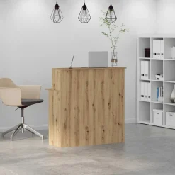 VIDAXL - Bureau réception chêne artisanal 100x50x103,5cm bois ingénierie