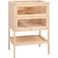 VIDAXL - Cage à hamster 55x40x80 cm bois massif de sapin