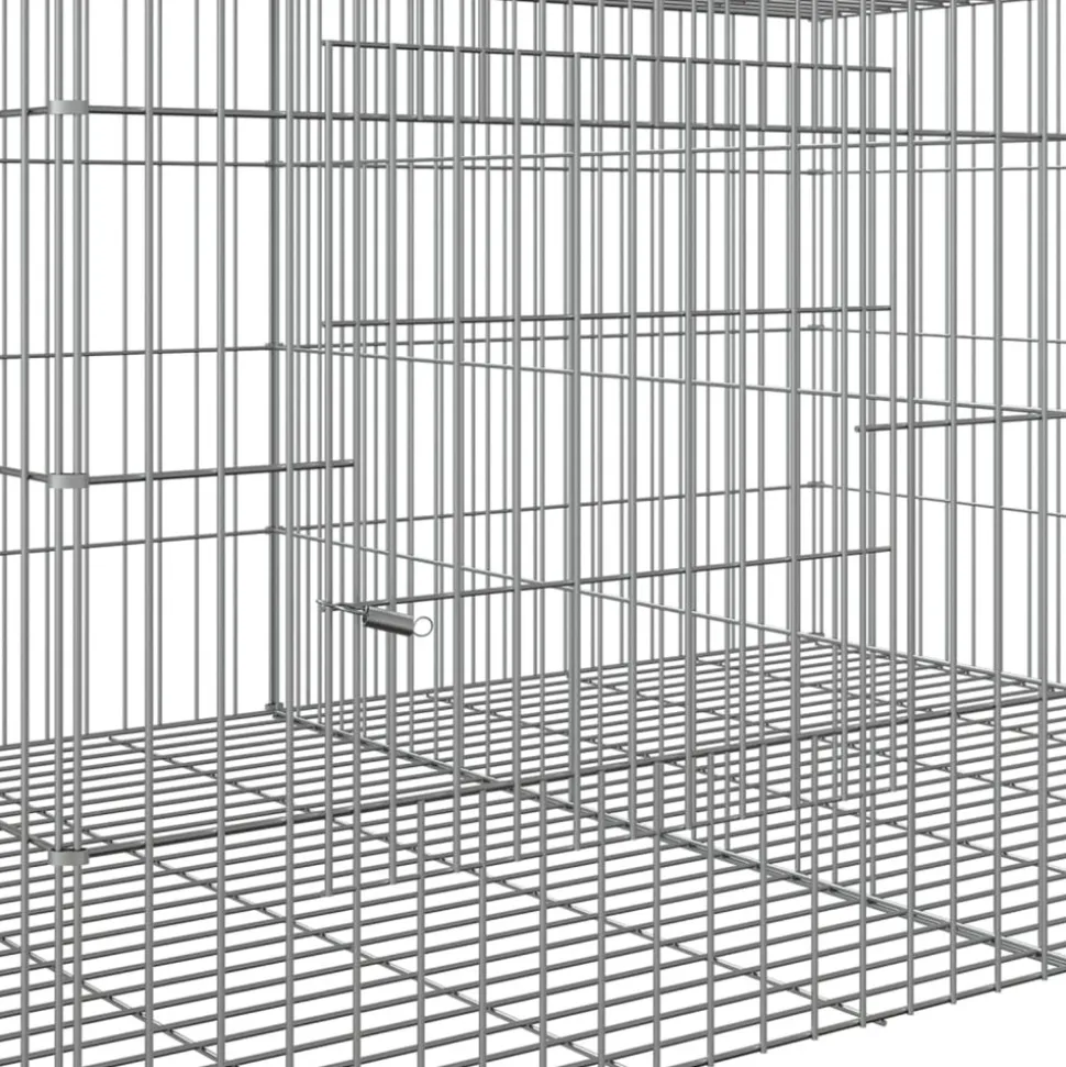 VIDAXL - Cage à lapin 2 panneaux 110x79x54 cm fer galvanisé