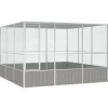 VIDAXL - Cage à oiseaux gris 302,5x324,5x211,5 cm acier galvanisé