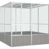 VIDAXL - Cage à oiseaux gris 213,5x217,5x211,5 cm acier galvanisé