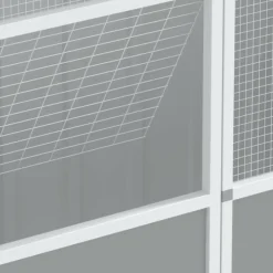 VIDAXL - Cage à oiseaux gris 215x78x200 cm acier galvanisé