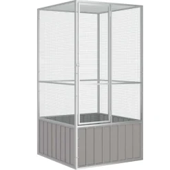 VIDAXL - Cage à oiseaux gris 111x107x211,5 cm acier galvanisé