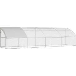 VIDAXL - Cage à poules argent 800 x 200 x 198.5 cm acier galvanisé