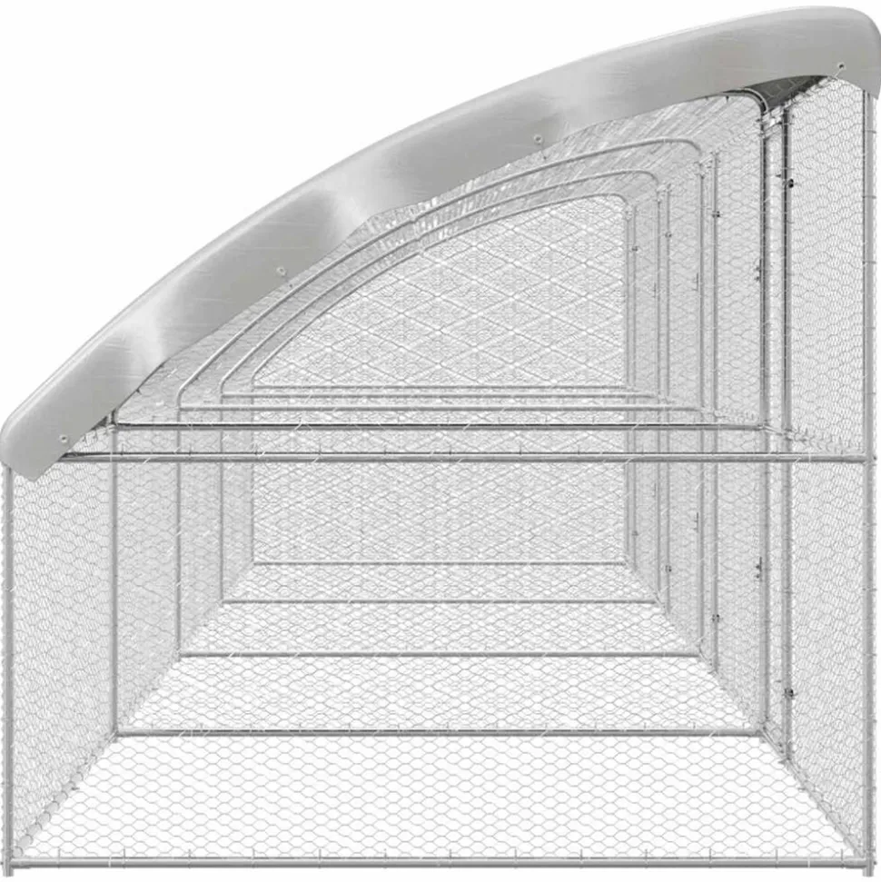 VIDAXL - Cage à poules argent 800 x 200 x 198.5 cm acier galvanisé