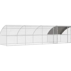VIDAXL - Cage à poules argent 800 x 200 x 198.5 cm acier galvanisé