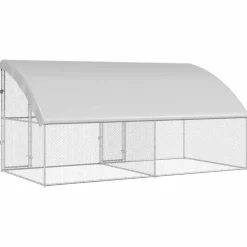 VIDAXL - Cage à poules argent 400 x 200 x 198.5 cm acier galvanisé