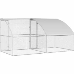 VIDAXL - Cage à poules argent 400 x 200 x 198.5 cm acier galvanisé