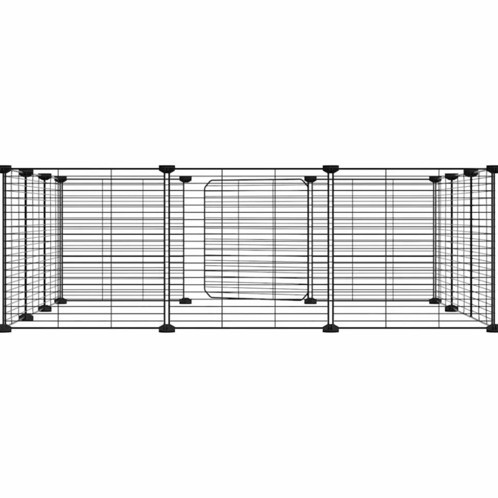 VIDAXL - Cage animaux de compagnie à 12 panneaux et porte noir 35x35 cm
