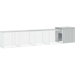 VIDAXL - Cage pour poules gris 500x91x100 cm acier galvanisé