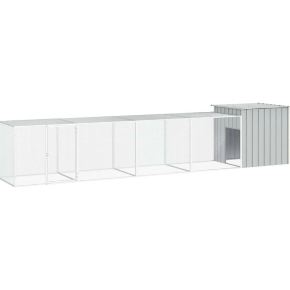 VIDAXL - Cage pour poules gris 500x91x100 cm acier galvanisé