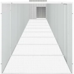 VIDAXL - Cage pour poules gris 1000x91x100 cm acier galvanisé