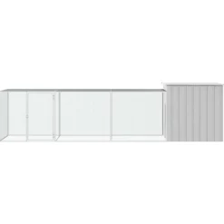 VIDAXL - Cage pour poules gris 400x91x100 cm acier galvanisé