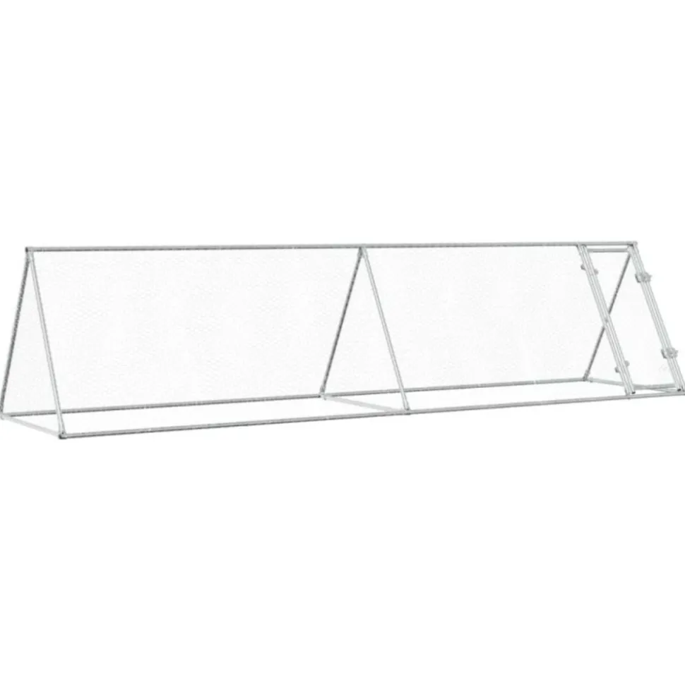 VIDAXL - Cage pour poules argenté 400x105x91 cm acier galvanisé