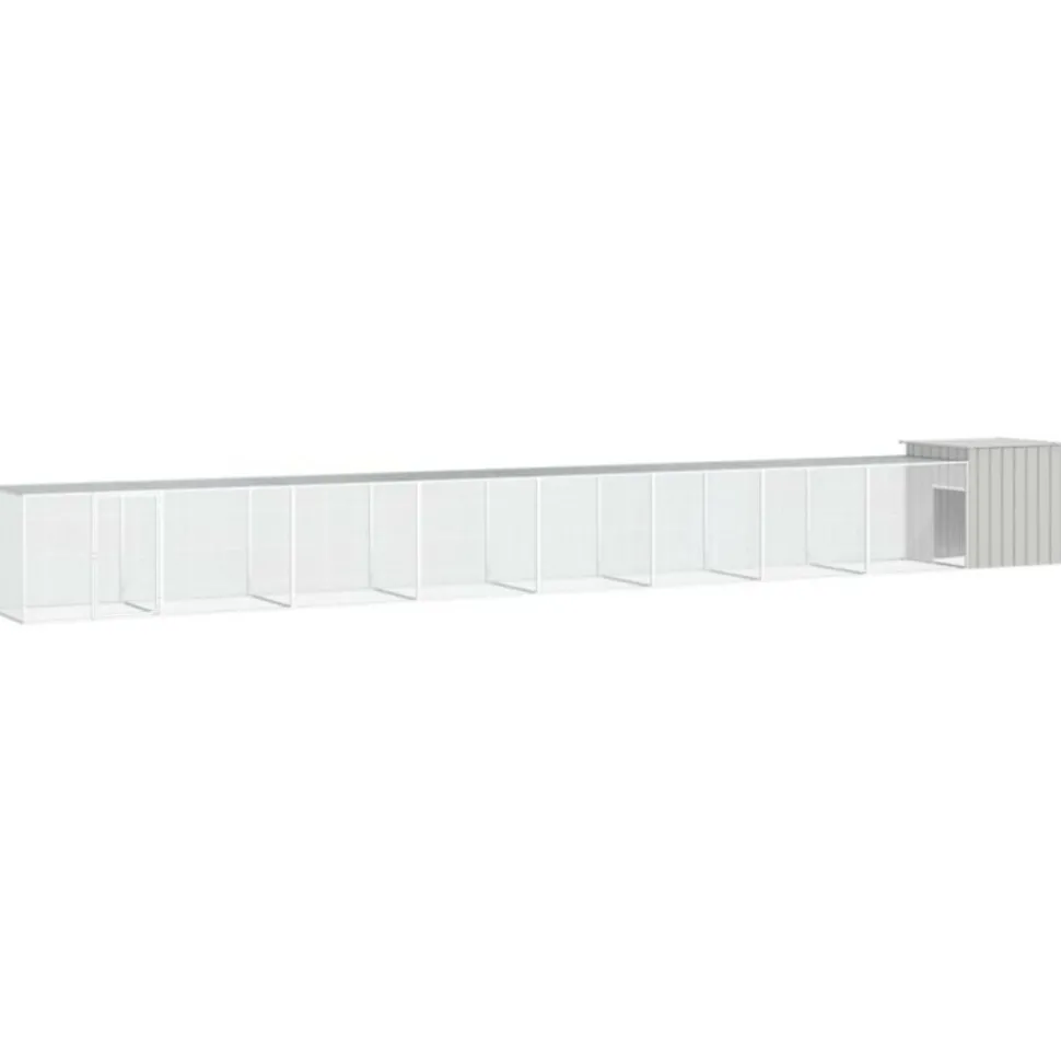 VIDAXL - Cage pour poules gris 900x91x100 cm acier galvanisé