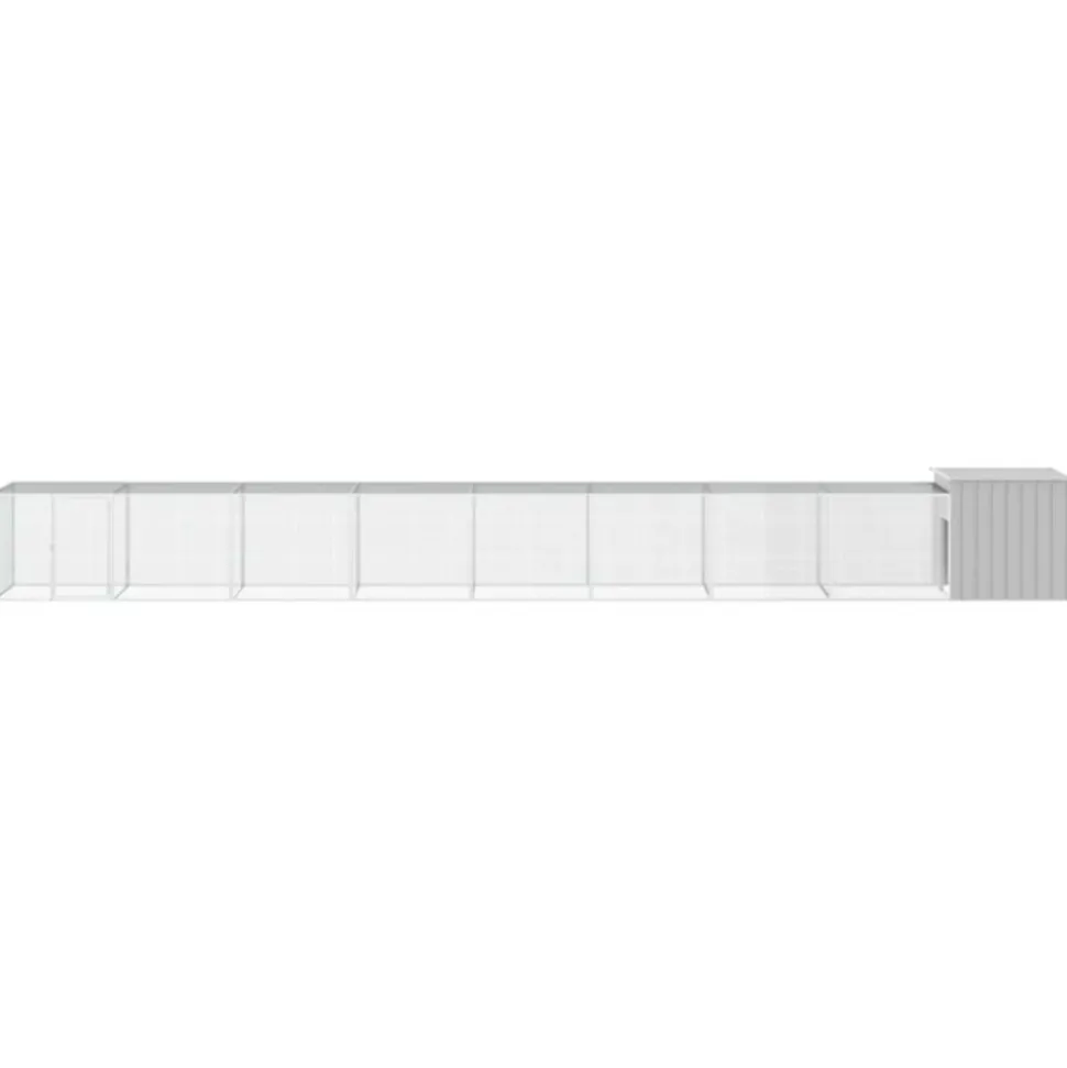 VIDAXL - Cage pour poules gris 900x91x100 cm acier galvanisé