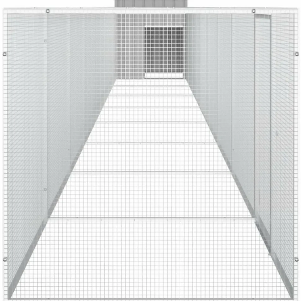 VIDAXL - Cage pour poules gris 900x91x100 cm acier galvanisé