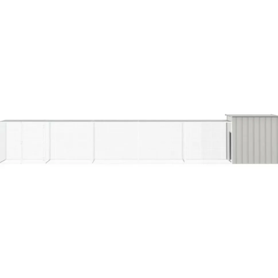 VIDAXL - Cage pour poules gris 600x91x100 cm acier galvanisé