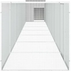 VIDAXL - Cage pour poules gris 800x91x100 cm acier galvanisé