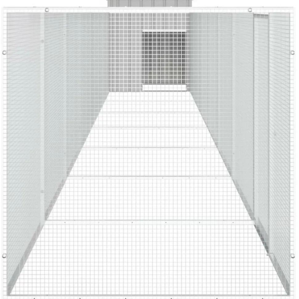 VIDAXL - Cage pour poules gris 800x91x100 cm acier galvanisé