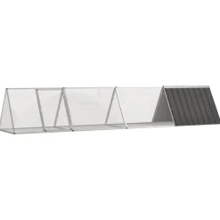VIDAXL - Clapier anthracite 403,5x80,5x71 cm acier galvanisé