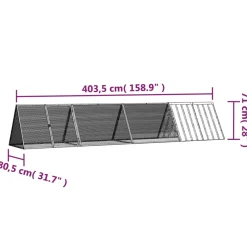 VIDAXL - Clapier anthracite 403,5x80,5x71 cm acier galvanisé