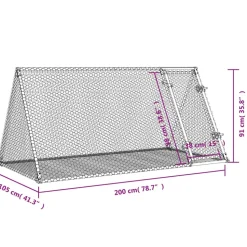 VIDAXL - Clapier argenté 200x105x91 cm acier galvanisé