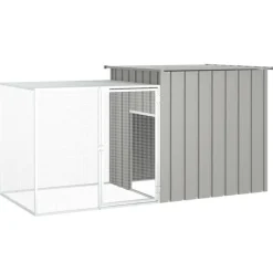 VIDAXL - Clapier gris 200x91x100 cm acier galvanisé