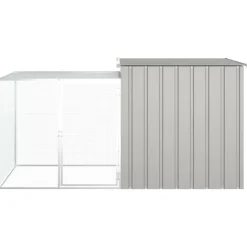 VIDAXL - Clapier gris 200x91x100 cm acier galvanisé