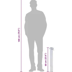 VIDAXL - Colonne à eau de jardin 60 cm acier inoxydable carré