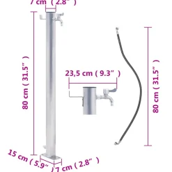 VIDAXL - Colonne à eau de jardin 80 cm acier inoxydable rond